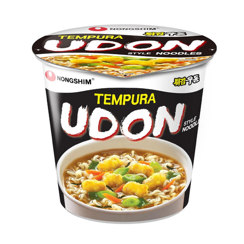 2.64 OZ (Pack 6) Nongshim Tempura Udon Style Instant Ramyun Noodle Cup with Soup Mix, Microwaveable