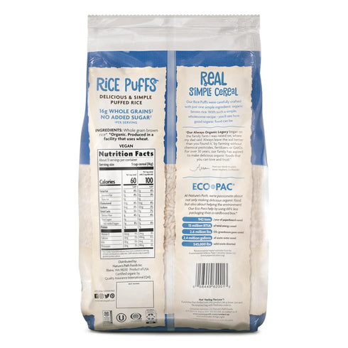 6 oz (Pack 1), Packaging Nature's Path Organic Rice Puffs Cereal, of Earth Friendly