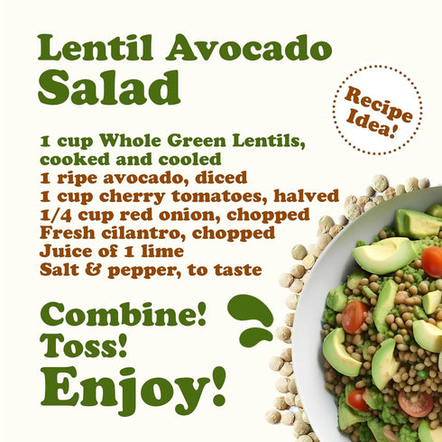 3 Food to Live - Whole Green Lentils, Pound Dried Raw Lentils, Sproutable, Kosher, Vegan. Rich in Dietary Fiber