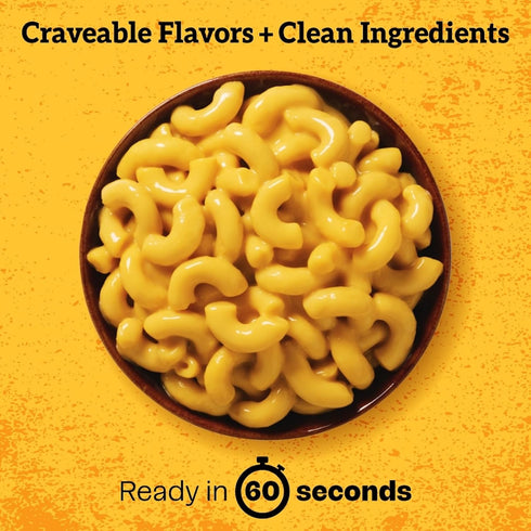 24g 11 oz (Pack 6) Born Simple Ready to Eat Meals with Sporks, Ultimate Mac and Cheese, Improved Recipe - Protein