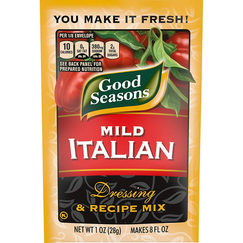 Good Seasons (12 (12 Pack) Garlic & Herb Dressing & Recipe Mix CT) + Mild Italian Dressing and Recipe Mix CT) (Variety