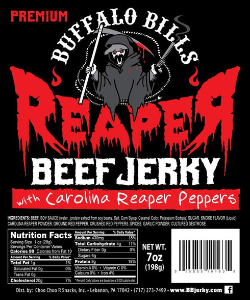 7oz Pack Buffalo Bills Premium Reaper Beef Jerky