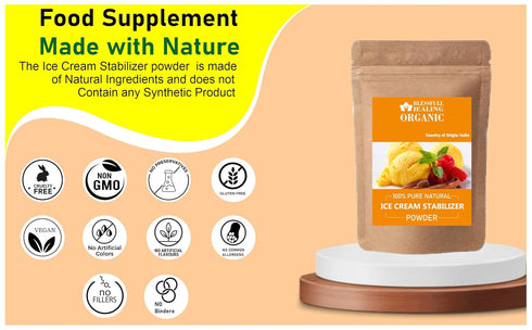 Blessfull Healing 100% 100 3.52 oz Organic Ice Cream Stabilizer Powder Pure Natural Gram /