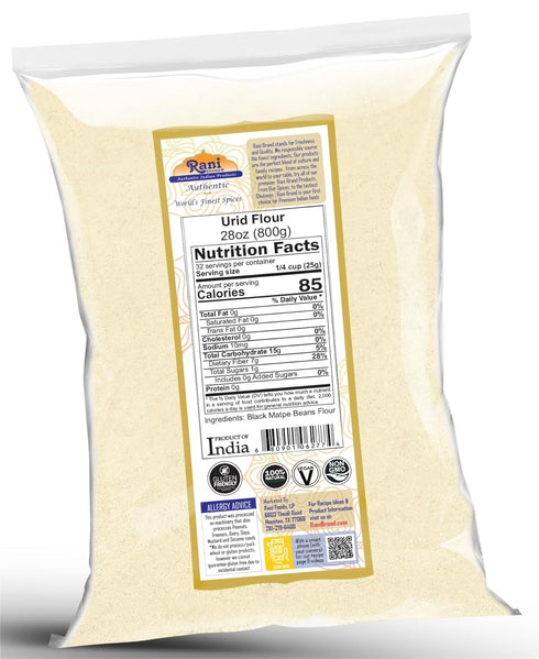 28oz (1.75lbs) 800g Rani Urid/Urad Flour (Black Matpe Beans Flour) ~ All Natural | Vegan | Gluten Friendly | NON-GMO |