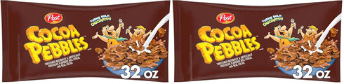 Cocoa PEBBLES Cereal, Gluten Free Rice Cereal, Family Size 32 oz Bag
