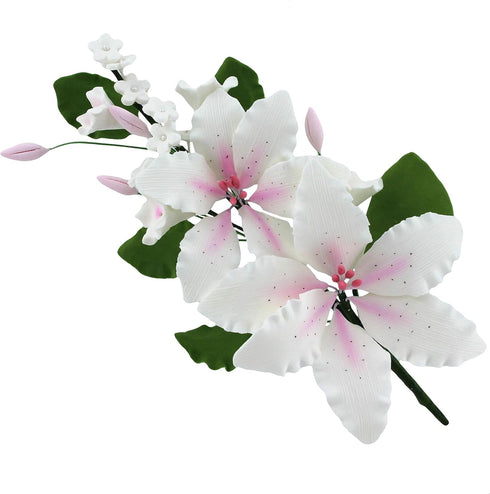 Global Sugar Art Double Rubrum Lily Sugar Cake Flowers Cake Topper Spray,