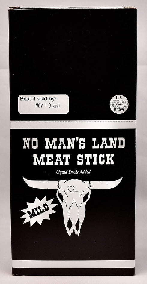 24 1oz No Man's Land MILD Meat Sticks High Protein Low Calorie Low Carb Premium Meat Snack Carton of Sticks