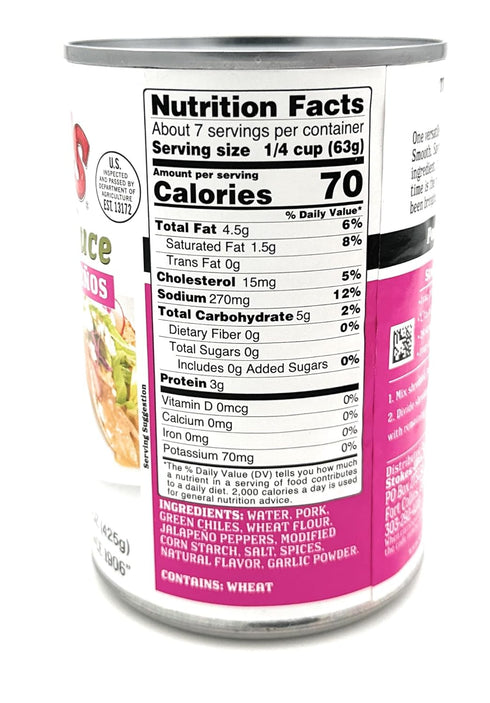STOKES Pack 6 Green Chile Sauce with Pork and Jalapenos