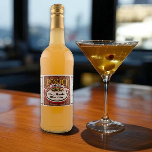 25 oz Pack 2, Boscoli Dirty Martini Olive Juice - Bottle, of All Natural, Gluten-Free - Premium Cocktail Mixer
