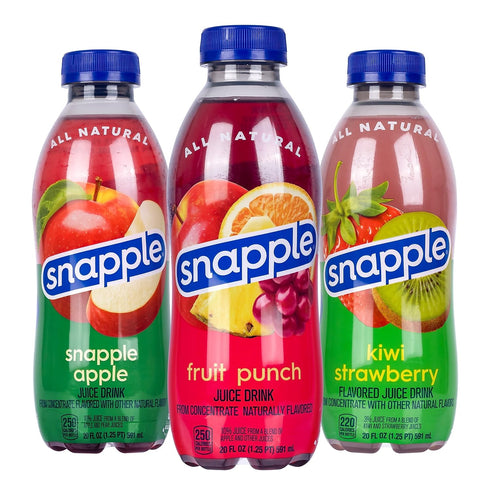 Pack, 20 oz., 24/Pack (26001) Snapple Juice Drink Variety