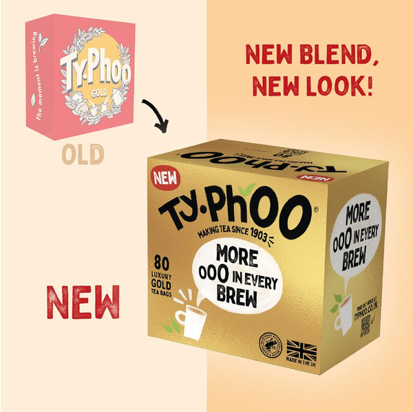 TY.PHOO 80 (Pack 4) Typhoo Gold (More In Every Brew) Luxury Tea Bags