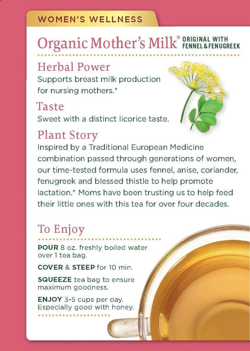 16 6 Traditional Medicinals Organic Mother's Milk Herbal Tea - Tea Bags - Case