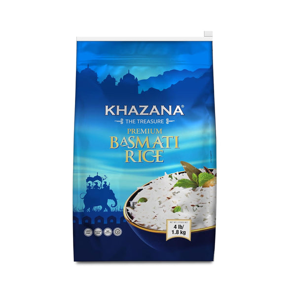 Khazana Authentic Premium Basmati Rice - 4lb Resealable Zipper Bag | Non-GMO,