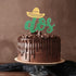 Dos Cake Topper Handmade Green Double Side Glitter Fiesta Party Decoration Supplies for Second Birthday