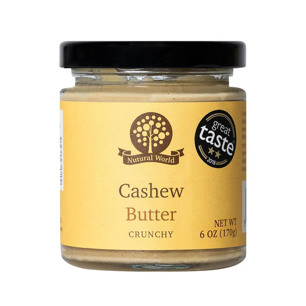 Nutural World - Crunchy Cashew Nut Butter 6 Oz (170g) Great Taste