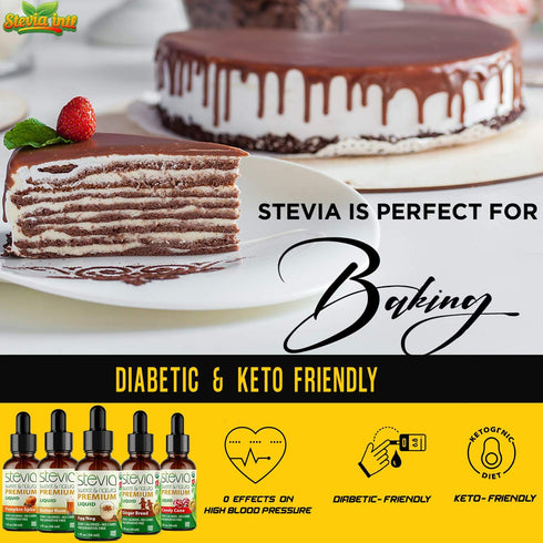 (Pack 5). 5 100% (1oz) Stevia Intl - Holiday & Seasonal Special of Premium Stevia Drops with Flavors in Glass Bottles.
