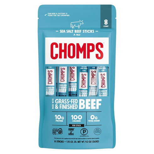 Chomps Sea Salt Beef Stick 8 Count, 1.15 Oz