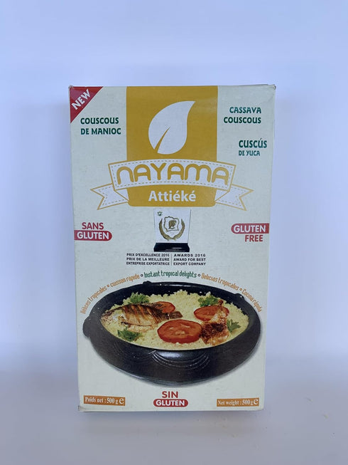 Nayama 3x500g 2oz Attieke Cassava Couscous with free free NIREDS GINGER POWER.