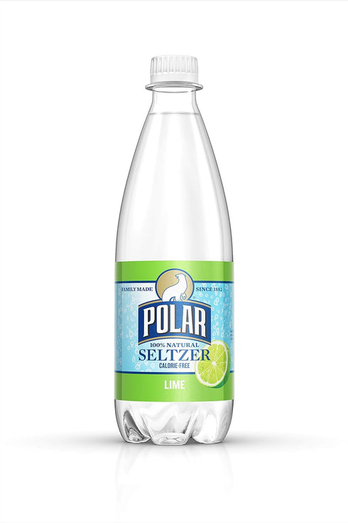 Polar Beverages Polar Seltzer Lime, 20 Fluid Ounce (Pack of 24)