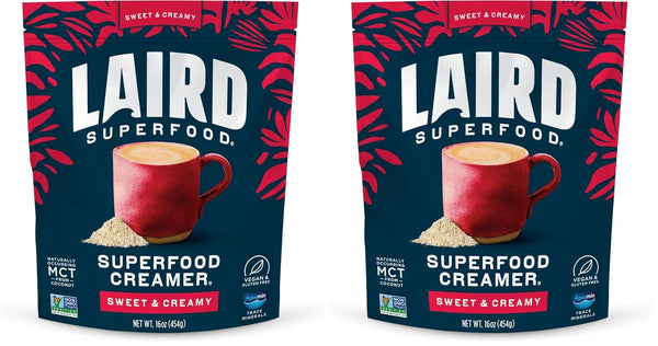 Laird Superfood Non-Dairy Superfood Creamer - Coconut Powder Coffee Creamer - Sweet