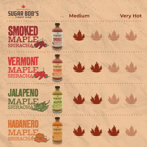 Sugar Bob’s Finest Kind Vermont Maple Sriracha, Original Sweet and Spicy Hot Sauce, 9.6 oz, Pack of 1