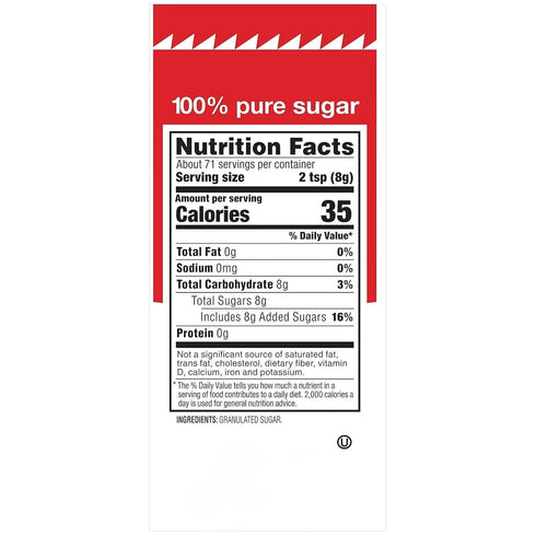 Generic 8 (22 oz 2 Pack Pure Cane Sugar - Canisters Each), | Granulated White Sugar for Coffee, Tea, Baking & Everyday