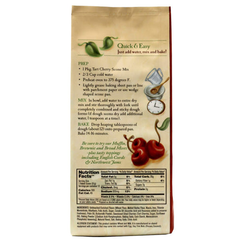English Scone Mix, Tart Cherries by Sticky Fingers Bakeries – Makes 12 Fresh Baked English Scones (1pk)