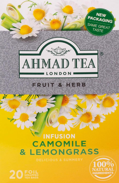 Ahmad Teas Camomile & Lemongrass, 1.4oz, 20 Tea Bags, Brown