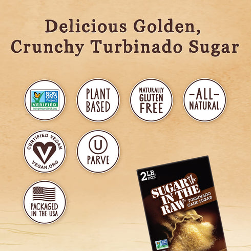 Sugar In The Raw Granulated Turbinado Cane Sugar, Pure Natural Sweetener, 2lb Bag (1-Pack)