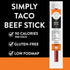 1 (12 Pack) Good Fod Foods Simply Taco Meat Sticks Low FODMAP Snacks for a Healthy Gut, Zero Sugar Jerky Sticks, Keto
