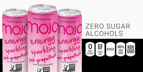 10.8 Oz (Pack 12) MOJO Energy Sparkling Pink Grapefruit | Hydration Drink & Sports Drink | Electrolytes Beverage |