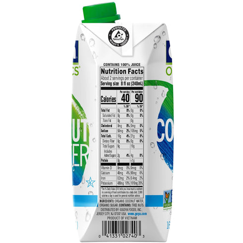 100% 2-Pack (16.9 oz Goya Organic Pure Coconut Water, Tropical Hydration for Smoothies, Mocktails, and Post-Workout