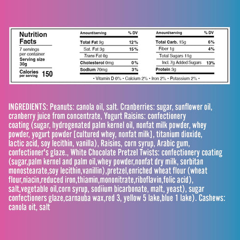 (Set 2, 8oz Germack - Birthday Party Snack Mix - Confetti Yogurt Pretzels, Yogurt Raisins, Dried Cranberries, Cashews