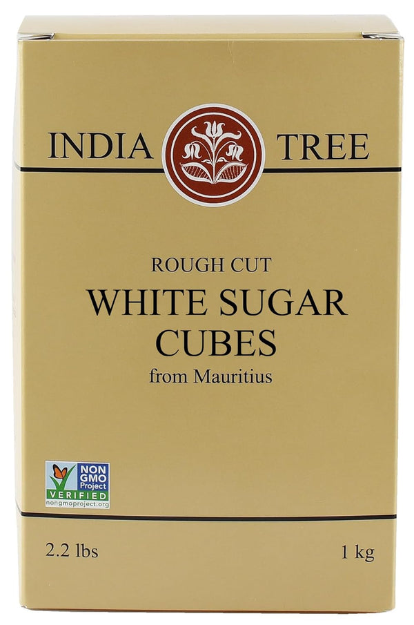 India Tree Rough Cut Mauritius White Sugar Cubes, 2.2 Pound Box, Unrefined