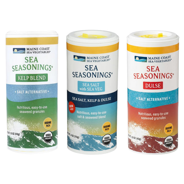 Maine Coast Sea Vegetables Sea Seasonings Variety Pack | Organic Dulse, Kelp