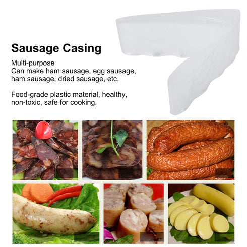Making(50m 50mm) Sausage Casings, Hog Casings for Sausage, Plastic Sausage Casings, Food Grade Plastic Inedible Ham Hot