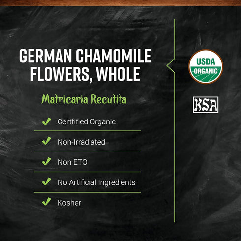 16 (Pack 1) Frontier Co-op Organic Whole Chamomile Flowers, Kosher, Bulk Herb - Dried Chamomile Flowers for Tea