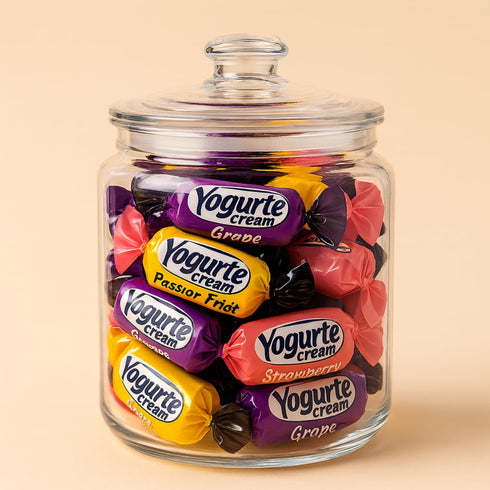 21oz 1.3lbs Pack, Strawberry, Grape & Passion Fruit Yogurt Soft Candy Bag Individually Wrapped Variety Strawberry Grape