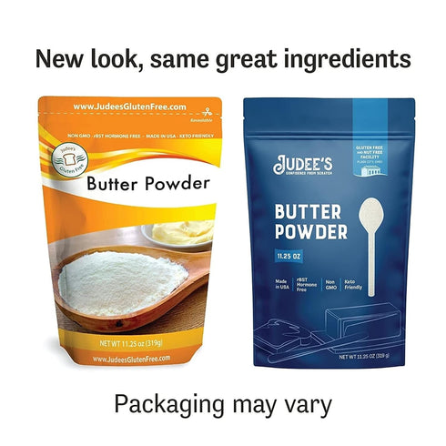 11.25 Pack 1 Judee's Gluten Free Butter Powder - Versatile Cooking & Baking Butter Powder - Gluten-Free & Keto-Friendly