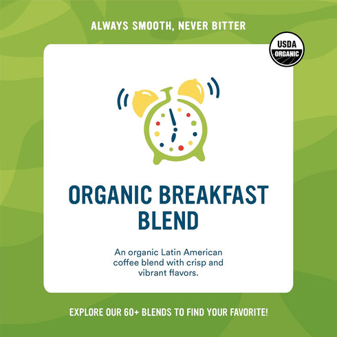 32 Cameron's Coffee Roasted Whole Bean Coffee, Organic Breakfast Blend, Ounce