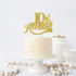 Gold Glitter 10th Anniversary Cake Topper - Happy 10th Wedding Anniversary / Birthday Party Decorations