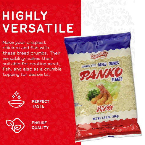 Japanese Style Panko Bread Crumbs, 6.98oz, Light and Crunchy Wheat Flakes