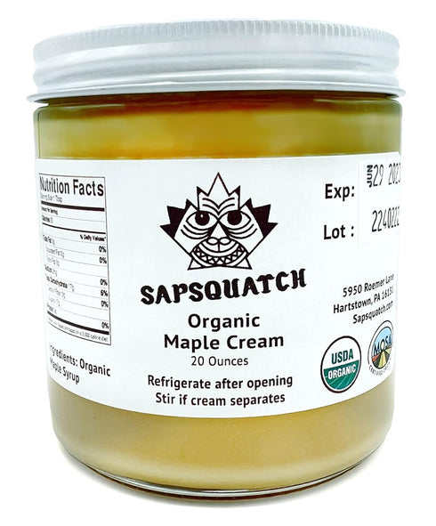 Sapsquatch Organic Maple Cream - 20 Ounces - Pure Maple Cream Butter