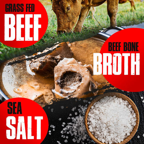 3-Ingredient 4 Pack Carnivore Electrolytes Beef Jerky - High Protein Premium Jerky Snacks - Keto-Friendly and Sugar