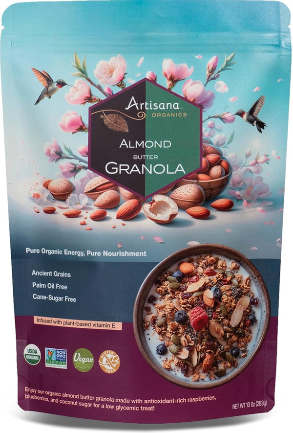 Artisana Organics Almond Granola - Gluten-Free, Vegan, Low Glycemic, Organic, Palm Oil-Free,