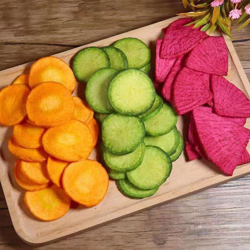 Aandiso 7.76 OZ 220g Three-Colour Radish Crispy Dried Mixed Radish Chips Carrot Green Radish Red Radish Holiday Gifts