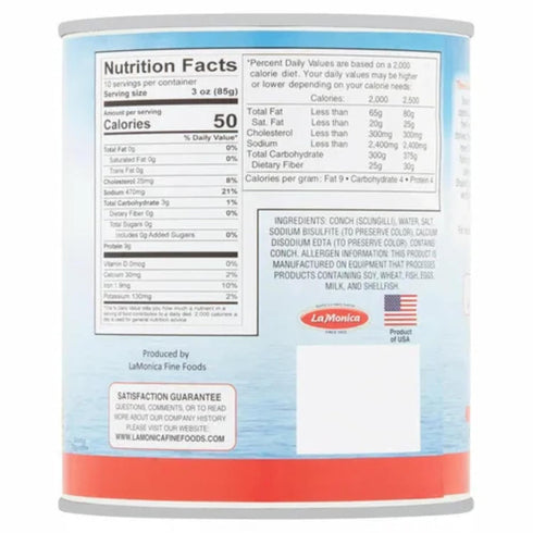 29 oz LaMonica Fine Foods Scungilli (Sliced Conch), Wild Caught Ready to Eat Premium Quality Seafood for Salads, Pasta
