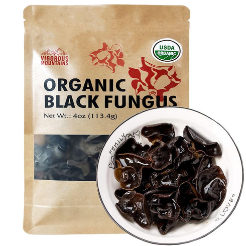 VIGOROUS MOUNTAINS Organic Dried Edible Black Fungus Wood Ear Mushrooms Auricularia Auricula-judae