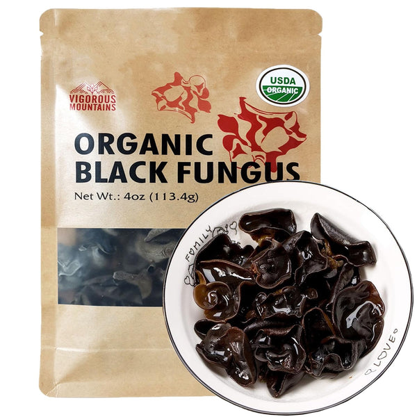VIGOROUS MOUNTAINS Organic Dried Edible Black Fungus Wood Ear Mushrooms Auricularia Auricula-judae