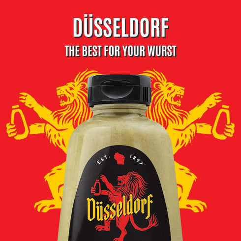 12 Oz, Pack 6 Koops' Dusseldorf Mustard German-Style Bratwurst Mustard, Gluten-Free, Kosher, Made in USA, From Quality